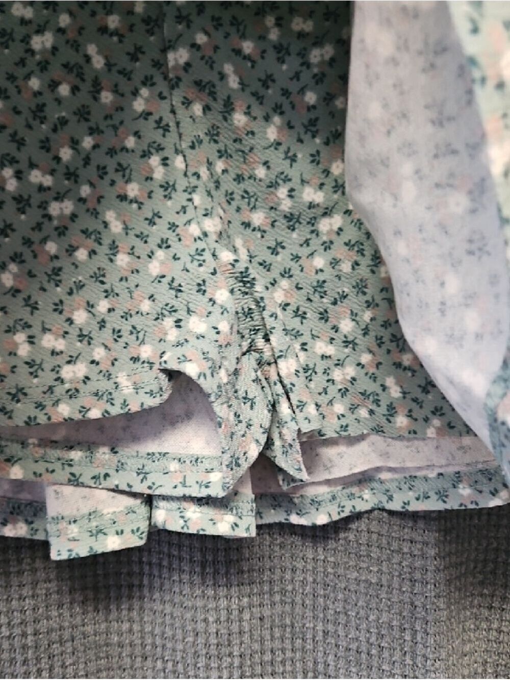 Doublju Mint Green Floral Circle Skirt 1X-3XL - Picture 2 of 4